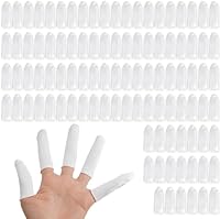 100 Stück Fingerverband, Fingerlinge Baumwolle Fingerschutz Bei Verletzung Weiß Fingerkuppenschutz Einstellbar Fingerlinge Verband für Küche, Arbeit, Manuelle Fingerverletzungen