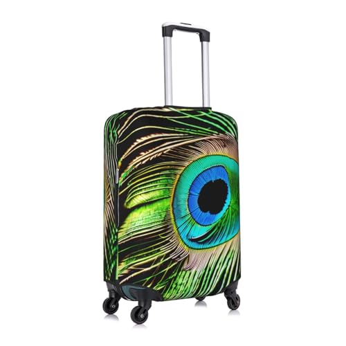 Peacock Feather Print Personalized Travel Luggage Cover With Zipper, Elastic Luggage Cover,For Daily Use3