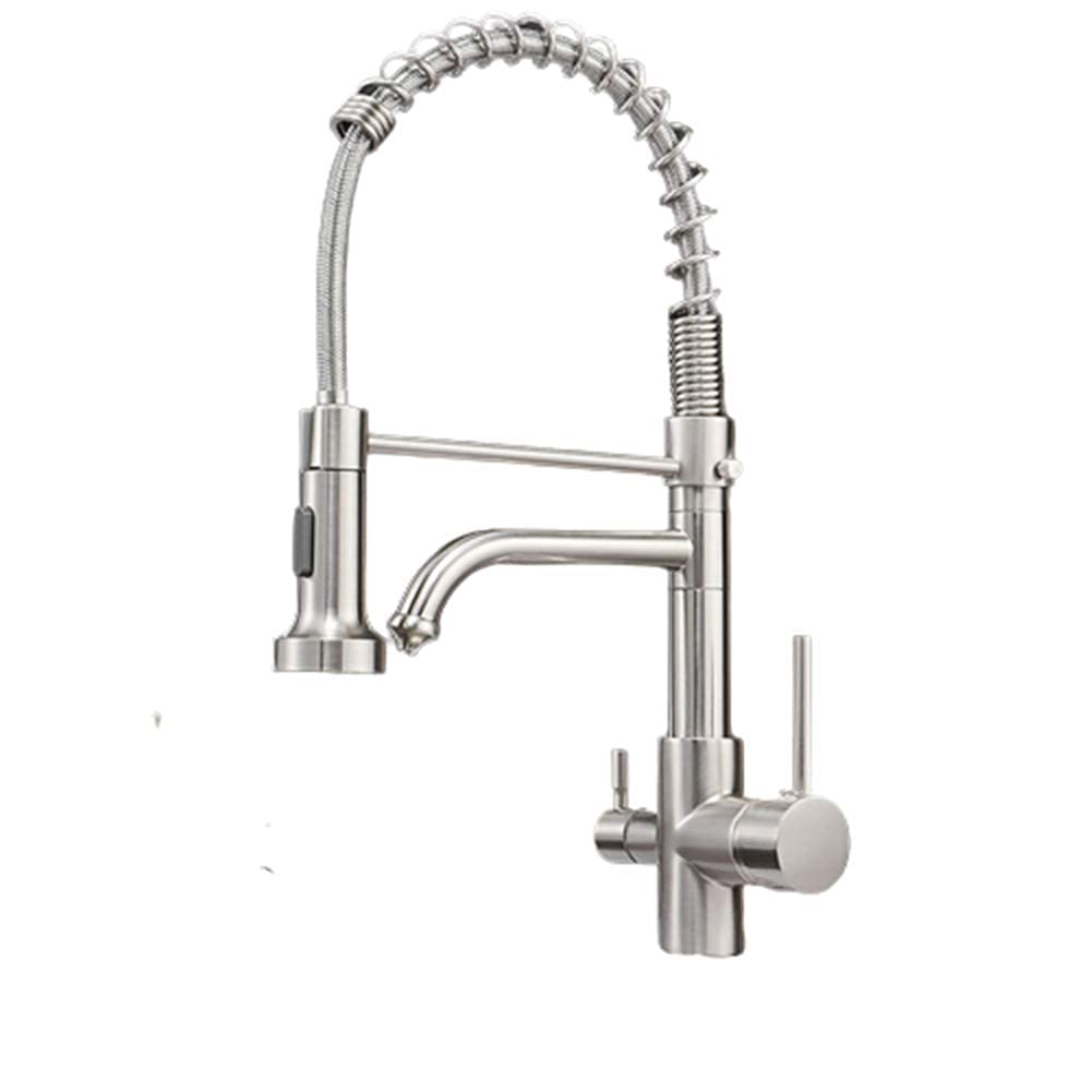 Rubinetto lavello cucina bagno, rubinetti cucina Torneira para Cozinha De Parede Gru per rubinetto filtro acqua cucina Miscelatore lavello a tre vie Rubinetto cucina/Nichel Comfortable anniversary