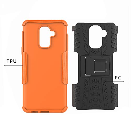 Capa para Galaxy J8 2018, Dooge de camada dupla fina de TPU + PC bumper resistente de alto impacto d