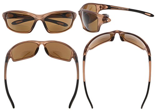 Image of Eyekepper Bifocal Sunglasses for Women Men, Rectangular Frame | Outdoor Sports Bifocal Reading Sunglass, with Readers Built in, Mens Tinted Sun Reader Bifocals, Ladies Cheater,Wrap Half Rim