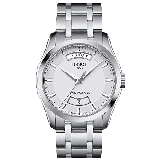 Tissot Mens Couturier 316L Stainless Steel case Swiss Automatic Watch, Grey, Stainless Steel, 22 (T0354071103101)