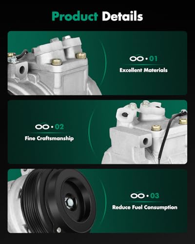 Image of SCITOO AC Compressor fit for Honda CR-V 2.4L 2002-2006 | Fast Cooling, Ultra Low Noise (≤72 dB)Air Conditioner Compressor with Clutch, Easy Installation, 140092P 157881 158881
