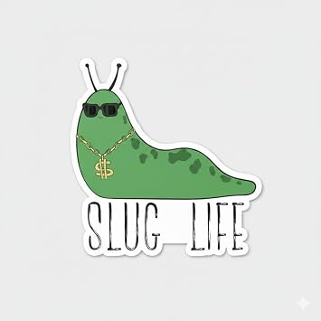 Slug Life Cool Vinyl Sticker Decal - 5x5 Inches - Eat the Rich Sticker for Cars Laptops Bumper Windows - Waterproof UV-Resistant