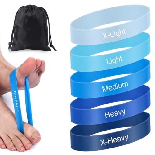 5Pcs Toe Stretcher Bands for Bunions with Storage Bag(Blue)