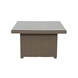 greemotion Tisch New York braun, Esstisch inklusive Glasplatte, Terassentisch für 4 Personen, Gartentisch aus hochwertigem Aluminiumgestell und Poly-Rattan, witterungsbeständig und pflegeleicht - 3