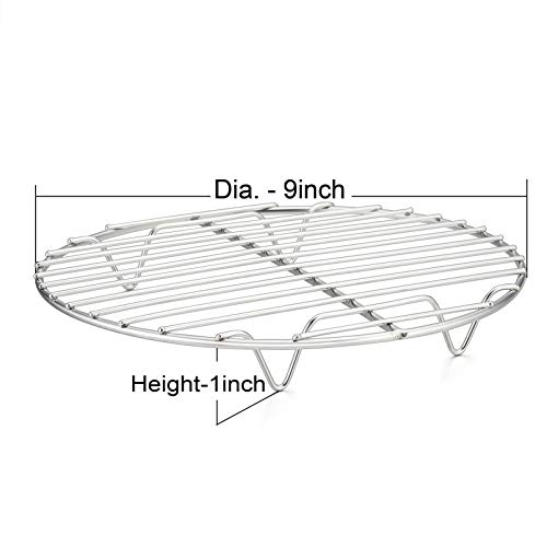P&P Chef Cooking Rack Round, 9-Inch Stainless Steel Round Rack For Cooking Cooling Steaming Baking, Fit Air Fryer Pot Pressure Cooker thumb #2