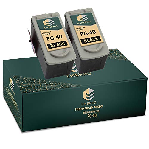 Ricambio per: Canon 0615B001 EMBRIIO PG-40 Kit 2 NERO Cartucce d\'Inchiostro Sostituzione per Canon Pixma iP2600 MP140 MP460 iP1800 iP1900 iP2500 MP190 MP210 MP220 MP170 MP180 MP160 MP450 MP470 MP150 MX300 MX310 iP1200 iP1600