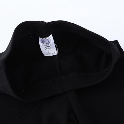 EmaoFun Calça legging feminina bootcut pacote com 3, calça infantil de algodão (2-7 anos), Preto + c