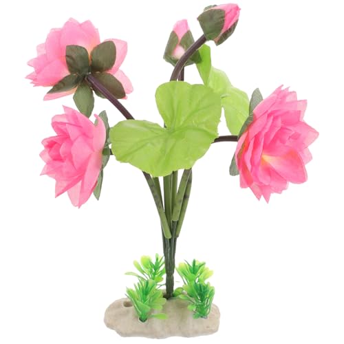 HAKIDZEL Coffee Shop Decor Home Accents Decor Artificial Aquarium Lotus Fake Flower Fish Tank Supply Flower Decorations Floral Decor Small Aquarium Lotus Aquarium Supply Fake Aquatic Plants