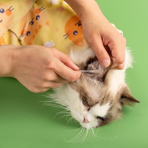 Image of 27.5 Inch Cat Grooming wrap Fabric for Cats Cat wrap for Cutting Nails Pet Grooming Adhesive Restraint Cloth for Calming Anti-Runaway Scratch Bitten Multifunctional Supplies