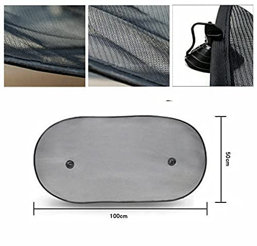 Car Sun Shade for Rear Window, Riloer UV Protection Folding Auto Window Sunshade, Universal Mesh Back Window Visor with Suction Cups (19.7in x 39.4in)