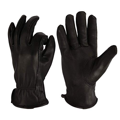 Preisvergleich Produktbild OZERO Lederhandschuhe,Gartenhandschuhe für Gartenarbeit Zimmerei Fahren Schießen und Motorrad Cycle- Extrem weich und Perfekter Halt-Haltbarer Gunn-Schnittund Keystone-Daumen