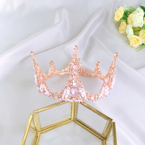 Diadema de aleación rosa con acabados pulidos y tocado elegante anti-deslizamiento 6