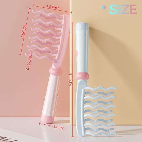 Peine de Dientes Anchos para Cabello Rizado Rosa miniatura 6