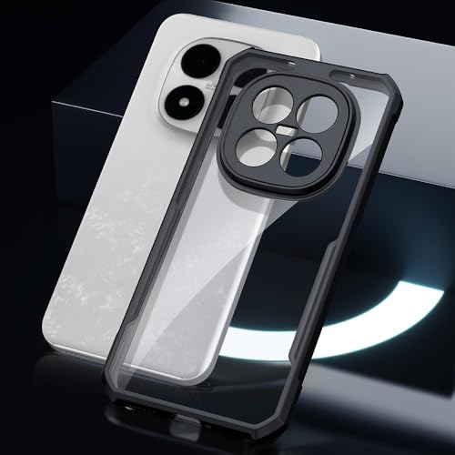 Image of NSTAR Shock Proof Clear Protective Back Case for Redmi Note 15 Pro 5G | Acrylic Crystal Clear 360 Degree Protection- (PC & TPU, Black Bumper)