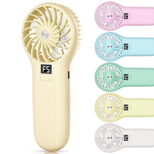 15000RPM Handheld Fan with 5000mAh Battery - High-Speed Portable Fan, 5 Adjustable Speeds, USB Rechargeable, Extra Strong Wind Mini Fans for Travel, Office, Outdoor - Gift for Women/Men/Kids (Khaki)