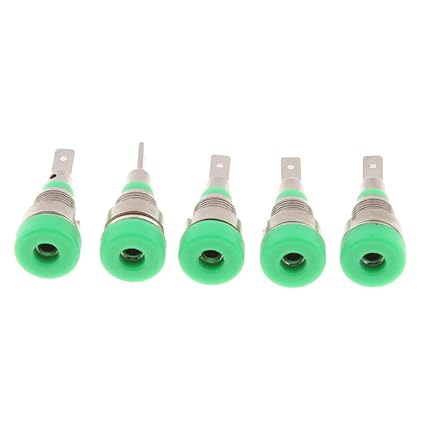 Benix 5Pieces 2mm Banana Jack Binding Post Nut for Multimeter Banana Socket Green