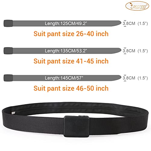 Image of Travel Security Money Belt with Hidden Money Pocket - Cashsafe Anti-Theft Wallet Unisex Nickel free Nylon Belt by JASGOOD