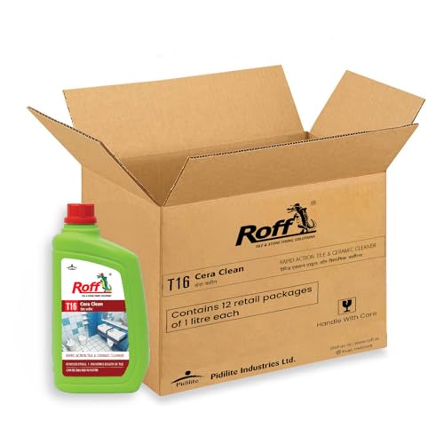 Image of Pidilite Roff Cera Clean All Purpose Tile, Floor & Wall Cleaner 1 Ltr Pack of 12, Advance, Bedroom & Bathroom Floors, Removes Grease, Dirt & Tough Stains