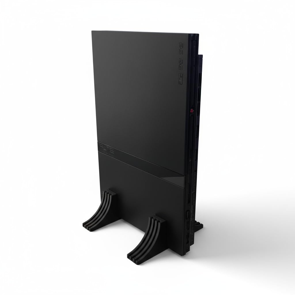 PlayStation 2 PS2 Slim 3D-Printed Vertical Stand - Black - Foto 9