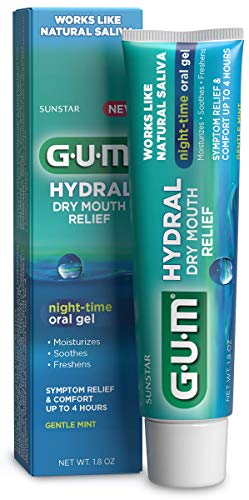 GUM - 1806R Hydral Oral Gel, Alcohol-Free Gentle Mint Gel for Night-time Dry Mouth Relief, 1.8 oz