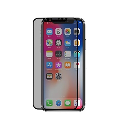EiZiTEK Eizishield Series Privacy Glass Screen Protector for Apple iPhone Xs, Durable Edge-to-Edge Shield, Limited Case Compatibility, Black