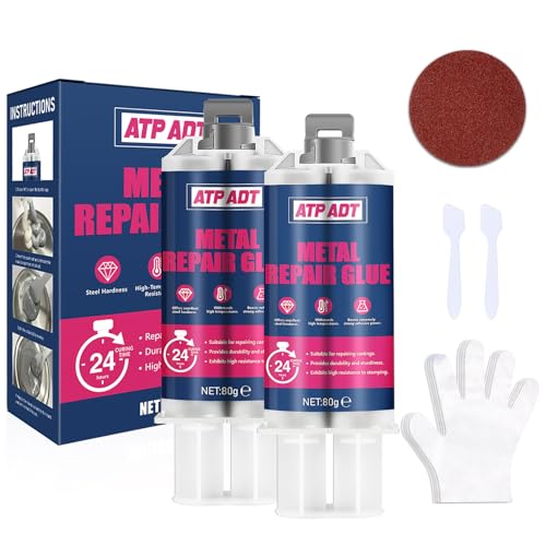 ATP ADT 160g Soudure a Froid Metal, Colle Metal Extra Forte, Colle Epoxy Bi-composant, Métal Liquide Glue pour le Métal, l'acier Inoxydable, les Alliages d'aluminium,...
