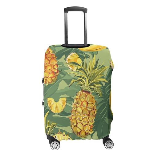 Pineapple And Banana Elastic Luggage Cover Suitcase Protector for 19-32 Inch Suitcases | Universal Stretchable Travel Bag Cover | Anti-Scratch, Washable with Zipper Closure M4