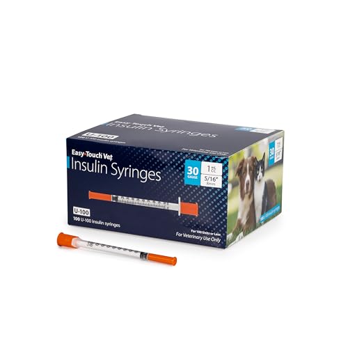 EasyTouch U-100 Pet Insulin Syringes (30G 1.0cc 5/16