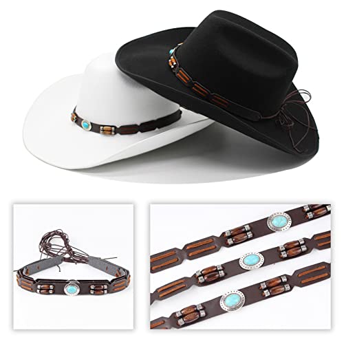 Rainflowwer Blue Stone Hat Band For Womens Cowboy Hat, Hand Made Replacement Gem Hat Belt For Men #TOP6