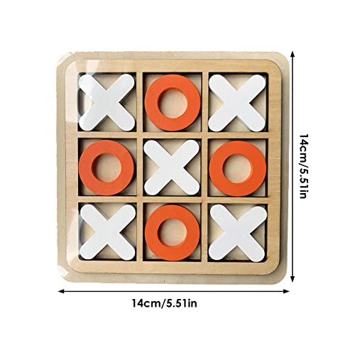 Moonyan Tic-Tac-Toe Game,XO Game,Wood Noughts And Crosses Game,Wooden X & O Blocks,Strategy Brain Puzzle,Handmade Family Board Game Toy-Random Color