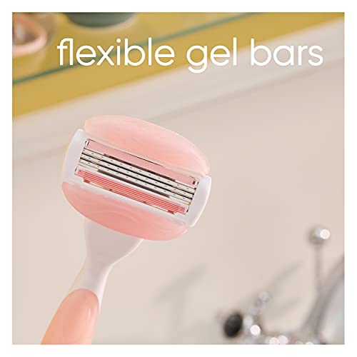 Gillette Venus ComfortGlide Razors for Women, 1 Venus Razor, 4 Razor Blade Refills, White Tea Scented Gel Bars