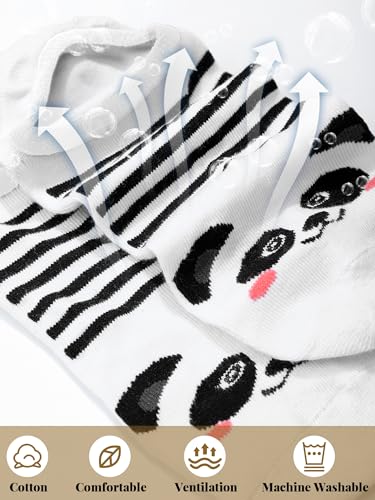 Suhine 8 Pairs Cute No Show Socks for Women Funny Animal Ankle Socks Non Slip Cartoon Invisible Flat Boat Liner Socklets(Lovely Animal)4