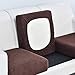 laamei Funda para Asientos de Sofá Elástica Protector de Cojín de Asiento Universal Fundas de Cojín para Sofá(café Oscuro,Tamaño ampliado: 1 Asiento)