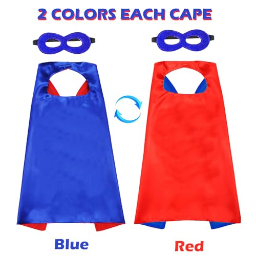 Image of Superhero Capes for Kids Halloween Costumes and Dress up - Superhero Toys Capes 4-10 Year for boys birthday party Gifts
