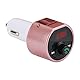 Bluetooth FM-Transmitter für Auto Auto Wireless Bluetooth Audio Transmitter FM-Radio-Adapter Dual-USB-Ladegerät MP3-Player(Rosa)