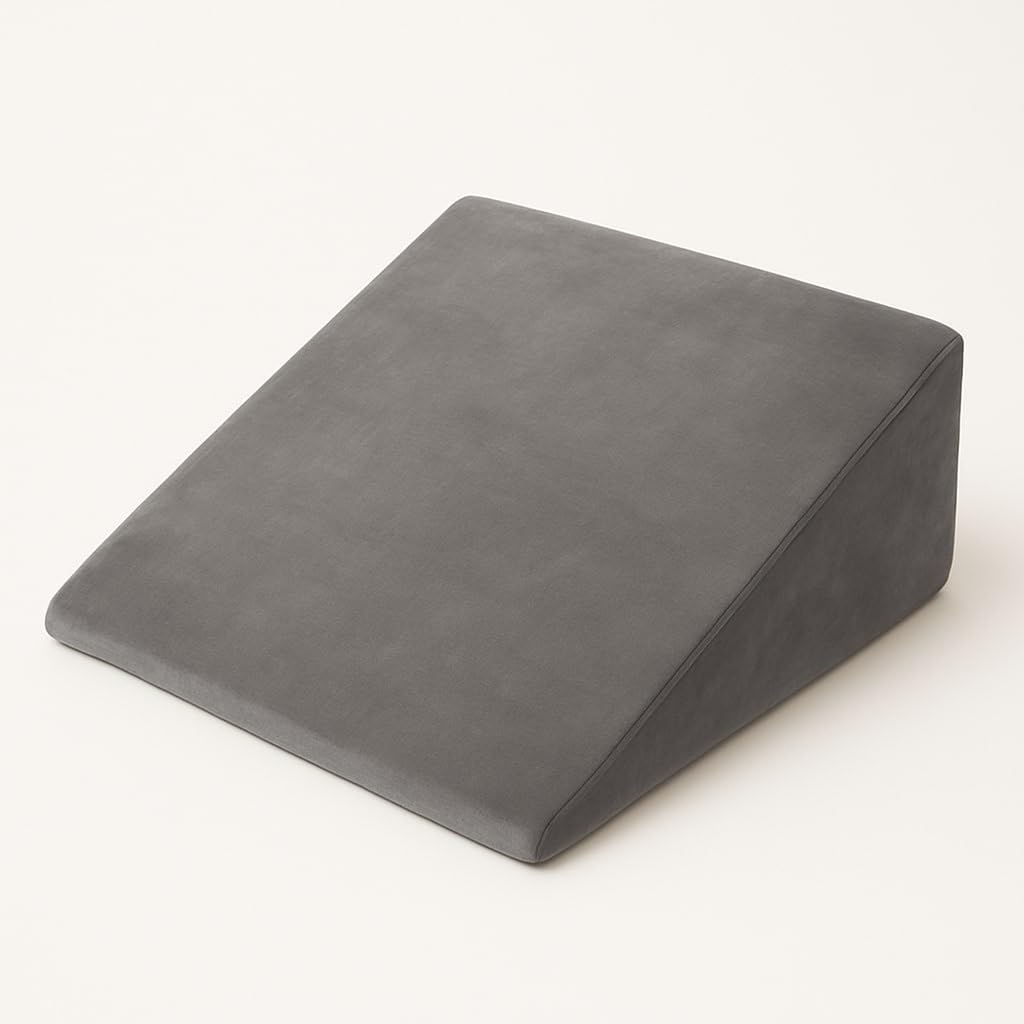 Orthopedic Wedge Pillow – Adjustable Bed Wedge for Sleeping, Reading & Relaxing, PU Foam with Removable Velvet Cover, Back Pain & Acid Reflux Support,Grey-image-28