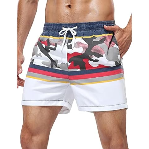 unitop Swim Trunks Men Printed Lightweight Beach Bathing Suit Shorts with Drawstring Camo 38 Cover