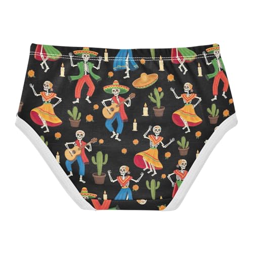 Joisal Cotton Toddlers Underwear Floral Festive Cactus Skeleton Little Girl Panties Print Briefs Undies Kids 2t2