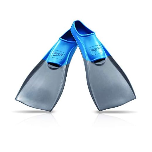 Speedo Rubber Swim Fins (Grey/Blue, Medium)