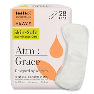 Attn: Grace Heavy Incontinence Pads for Women, 28-Pack - Plant-Based, High Absorbency, Breathable - Incontinence Pads for Heavy Bladder Leaks & Sensitive Skin