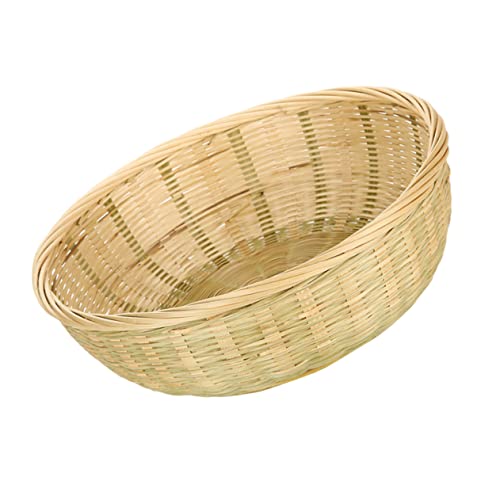 Happyyami Portable Bamboo Woven Storage Basket for Pantry Baskets Bread Holding Random