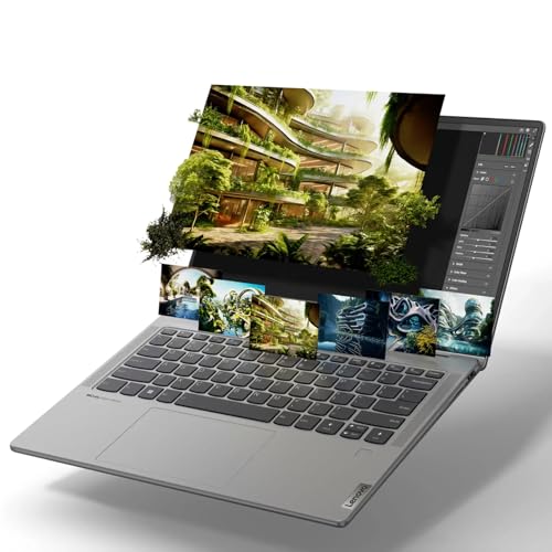 Image of Lenovo Yoga 7 2-in-1 14 inch WUXGA (1920x1200) Touchscreen Laptop, 3.5GHz, 6-core AMD Ryzen 5 8640HS, 8GB LPDDR5 RAM, 512GB SSD, Backlit Keyboard, Fingerprint, Wi-Fi 6, Win11, Artic Grey, EAT Accessories