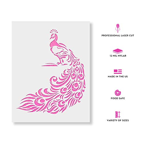 Peacock Stencil - Reusable Stencils For Painting - Mylar Stencil For Crafts And Decorations #TOP1