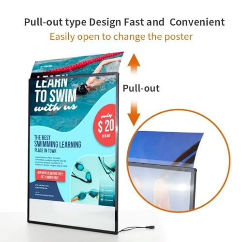 Image of QAILUX A4 Slim Glowing Poster Frame with Led Light Advertising Super Thin Frame Board Display Inner Film Exchangable for Restaurant Cafe Beer Bar Shop