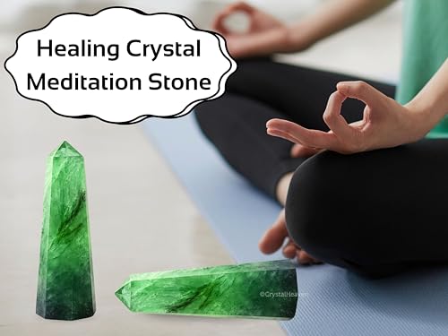 Image of Crystal Heaven Certified Green Fluorite Crystal Tower Obelisk Point for Chakra, Healing and Balancing - AAA Grade Original Certified Gemstone Agate for Reiki Meditation Yoga Spiritual (3-4 Inches)