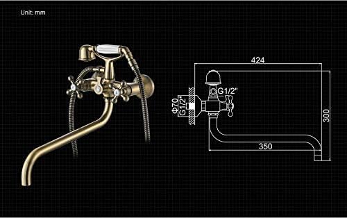 Kitchen Taps Bathtub Faucets Telephone Style Dual Handle Mixer Bathroom Bath Outlet Nozzle Shower Faucet with Hand