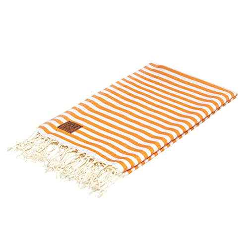 Gold Case Turkish Beach Towel Set Of 5-100% Cotton - 71X40 Inches Xxl Oversized - Quick Dry Sand Free Turkish Towel - Lightweight Bath Towels (Myra-Tones Of Yellow) #TOP7