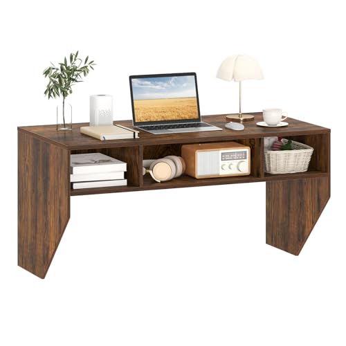 Giantex Wall-Mounted Computer Desk, Floating Laptop Desk with 3 Storage